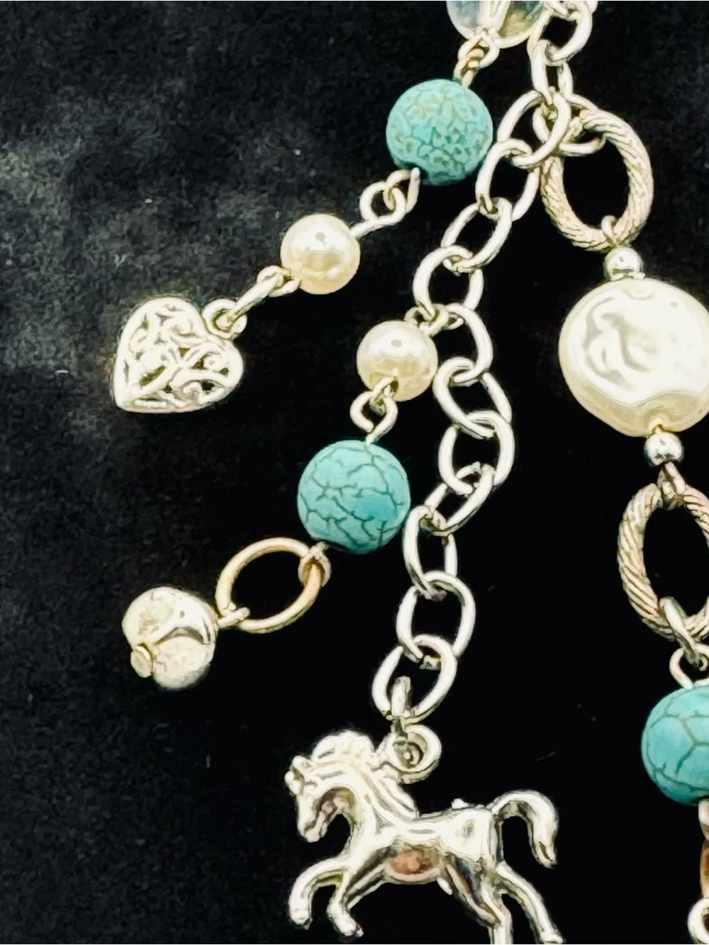 Southwestern Keychain Bag Charm - Turquoise Horse & Texas Star